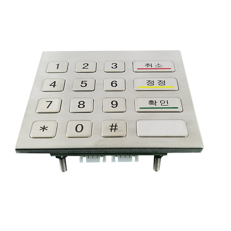 स्व-सेवा कियोस्क मशीन वाटरप्रूफ IP65 स्टेनलेस स्टील धातु संख्यात्मक कीपैड 4x4 कुंजियों के साथ